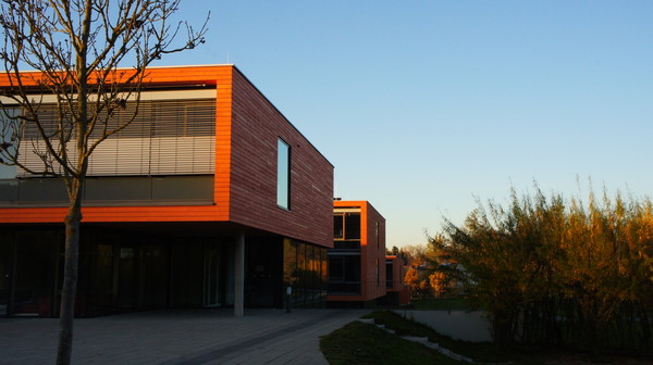 Das Schulzentrum am Tulpenfeld in Fürstenfeldbruck in herbstlicher Stimmung